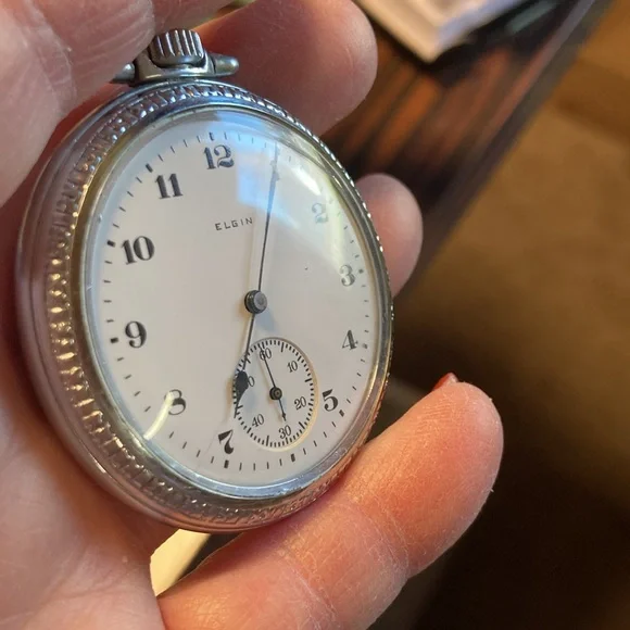 Vintage Men’s  Silver Tone Pocket Watch - Picture 5 of 10